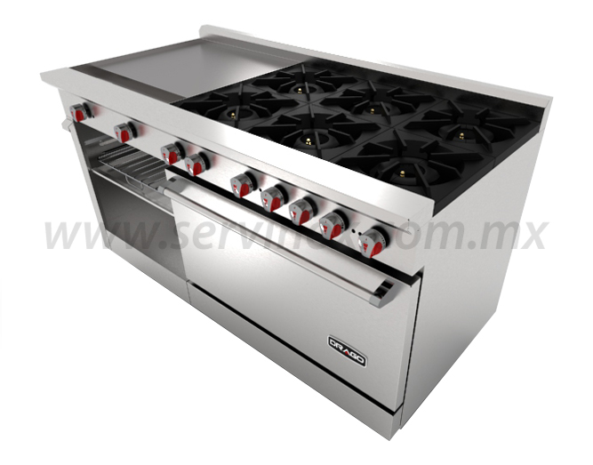 Estufa con 6 Quemadores Horno y Plancha Drago CG61PD.jpg?868